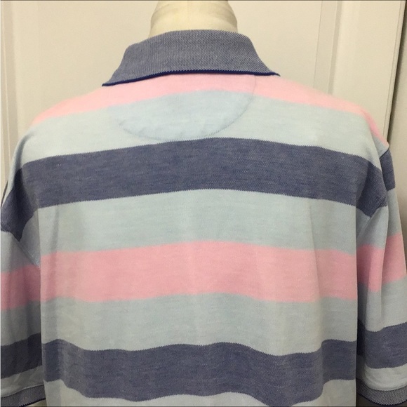 Saddlebred Traveler Classic Fit AdaptiveCool Mens Short Sleeve Stripe Polo - Picture 12 of 12